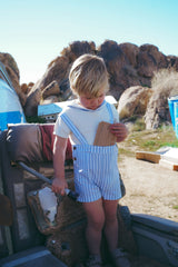 COCO BLANC STRIPED SUSPENDER SHORTS