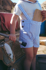 COCO BLANC STRIPED SUSPENDER SHORTS