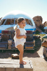 COCO BLANC CHERRY GAUZE SAILOR ROMPER