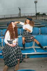 FROO STYLE BLUE HOUR TARTAN PLAID SKIRT
