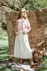 GEM LOW WAISTED BELT PLEATED SKIRT