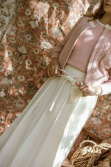 GEM LOW WAISTED BELT PLEATED SKIRT