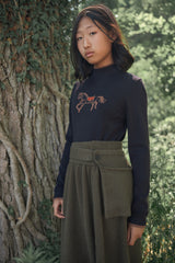 VALENTINA HORSE PRINT KNIT TURTLENECK