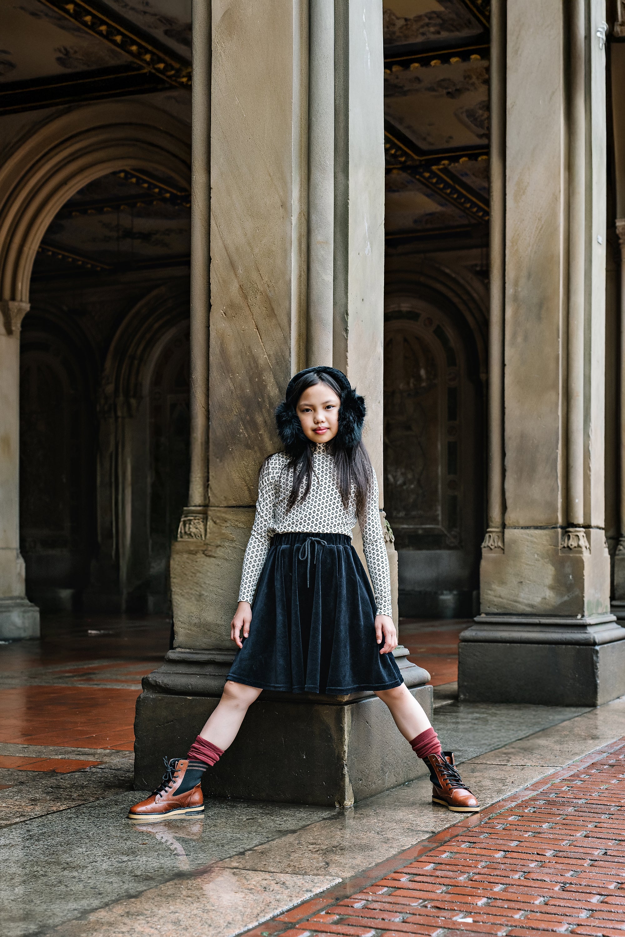 LIL LEGS VELOUR CIRCLE SKIRT