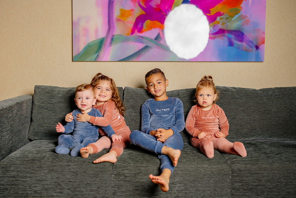 POUF 2PC "STAY COZY" FOOTIE WITH BEANIE SET