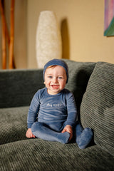 POUF 2PC "STAY COZY" FOOTIE WITH BEANIE SET