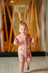 POUF 2PC VELOUR FOOTIE WITH BEANIE SET