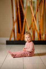 POUF 2PC VELOUR FOOTIE WITH BEANIE SET