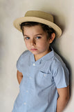 ANALOGIE 2PC WINDOWPANE COLLAR SHIRT AND BUTTON SHORTS SET