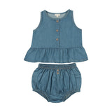 LIL LEGS 2PC DENIM TENCIL GIRLS TANK SET