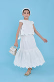 MIMISOL SCALLOPED EMBROIDERED TOP