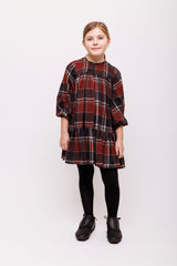 OLIVIA ROHDE LONG SLEEVE LAYERED PLAID DRESS