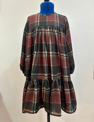 OLIVIA ROHDE LONG SLEEVE LAYERED PLAID DRESS