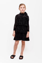 OLIVIA ROHDE MOCKNECK TIERED LACE DRESS