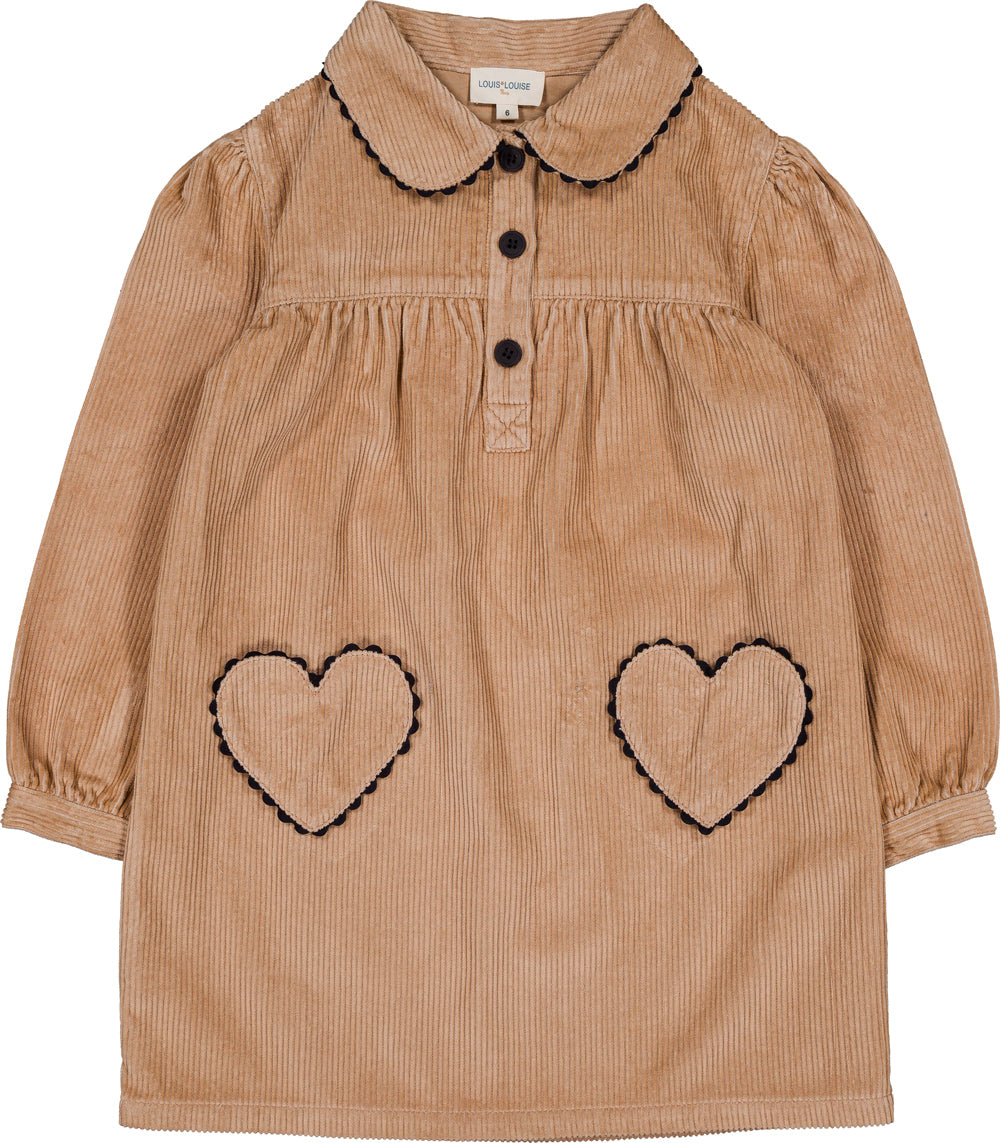 LOUIS LOUISE BELINDA COLLAR HEART POCKET DRESS