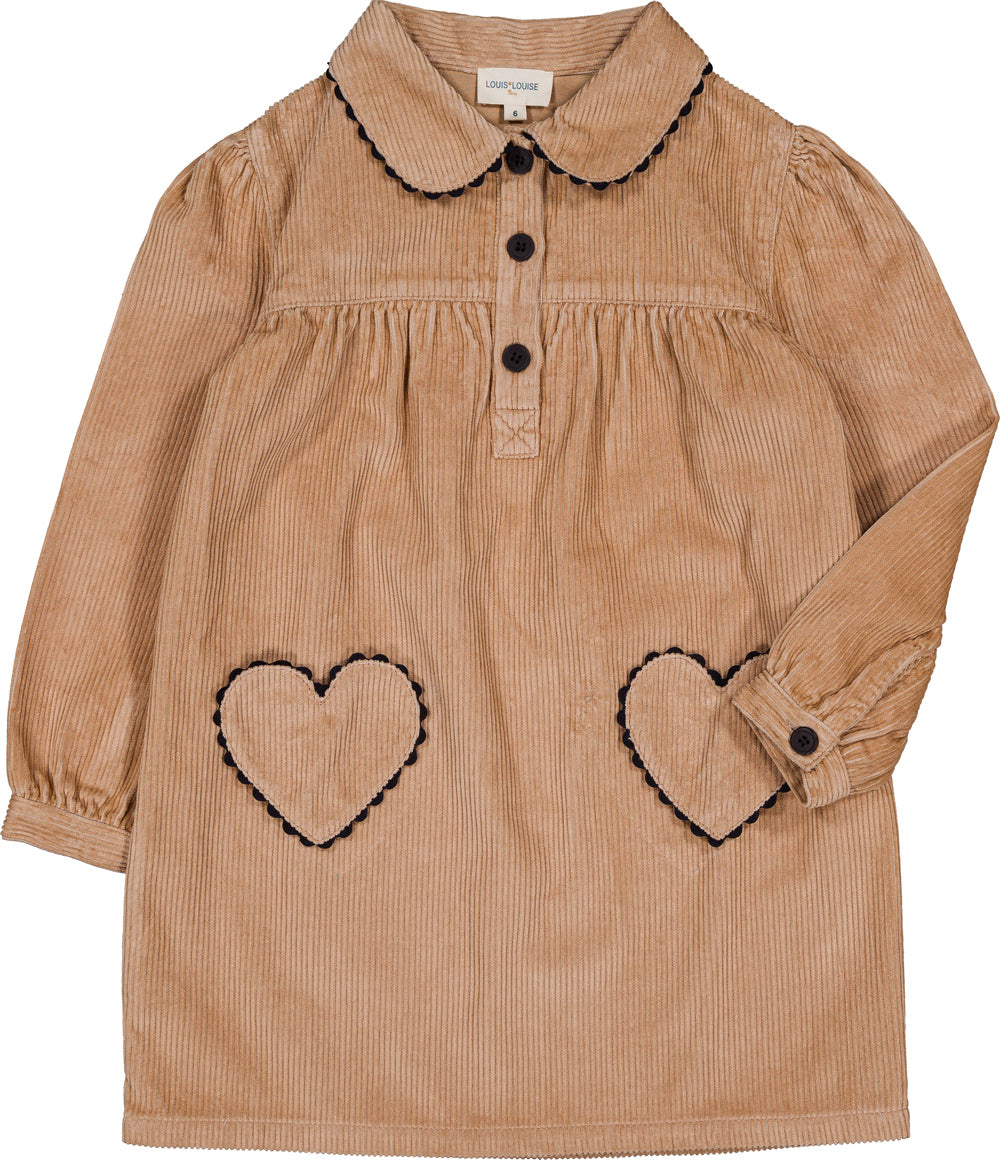 LOUIS LOUISE BELINDA COLLAR HEART POCKET DRESS