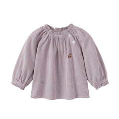 NOU NELLE 2PC STRIPED BLOUSE WITH KNIT SUSPENDER PANTS
