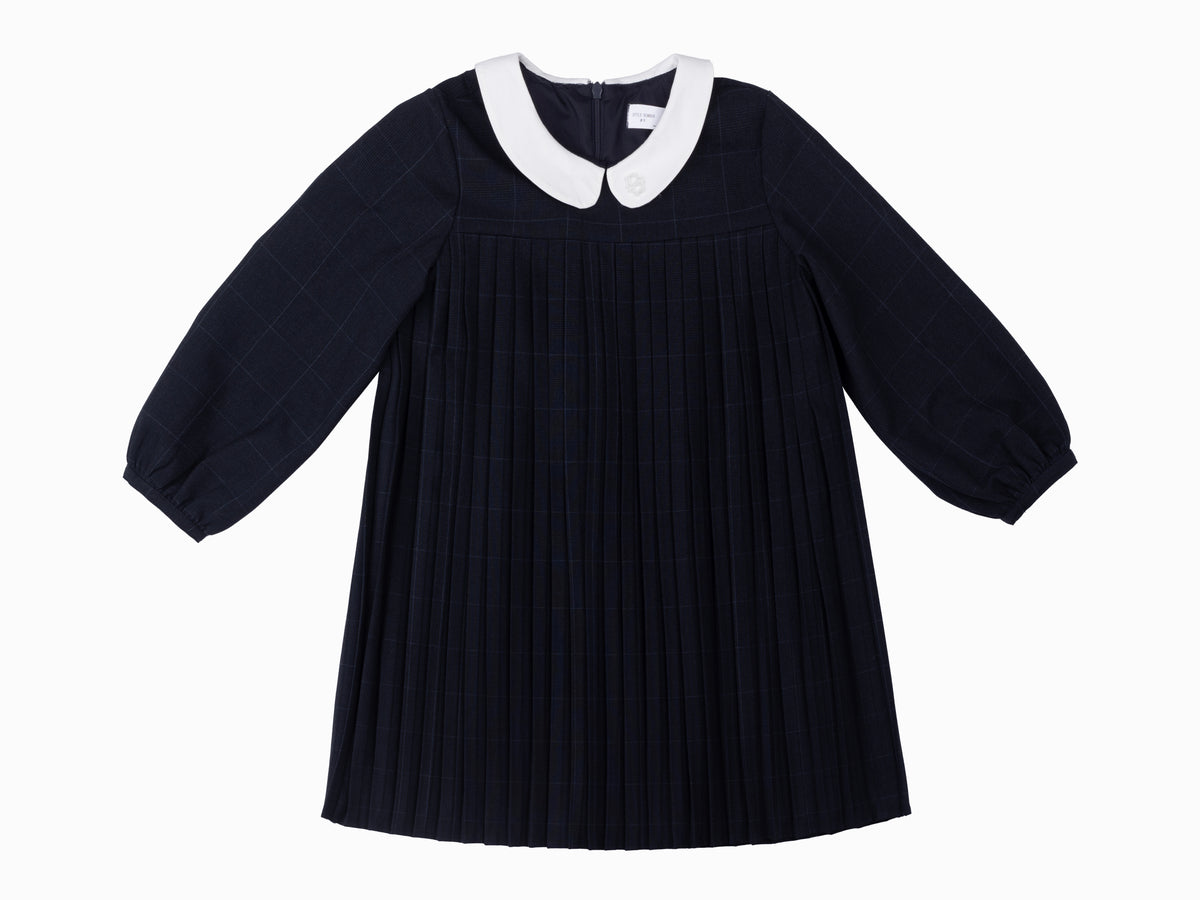 COTTIER ELEANOR PETER PAN COLLAR PLEATS DRESS