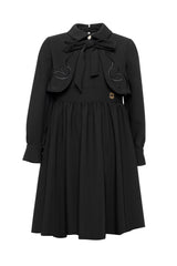 ELIE SAAB EMBROIDERED CREPE BOLERO TOP WITH TIE MAXI  DRESS