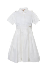ELIE SAAB LACE DETAIL COTTON DRESS