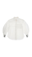 ELIZABETH  FRANCHI LOGO CUFF SHIRT