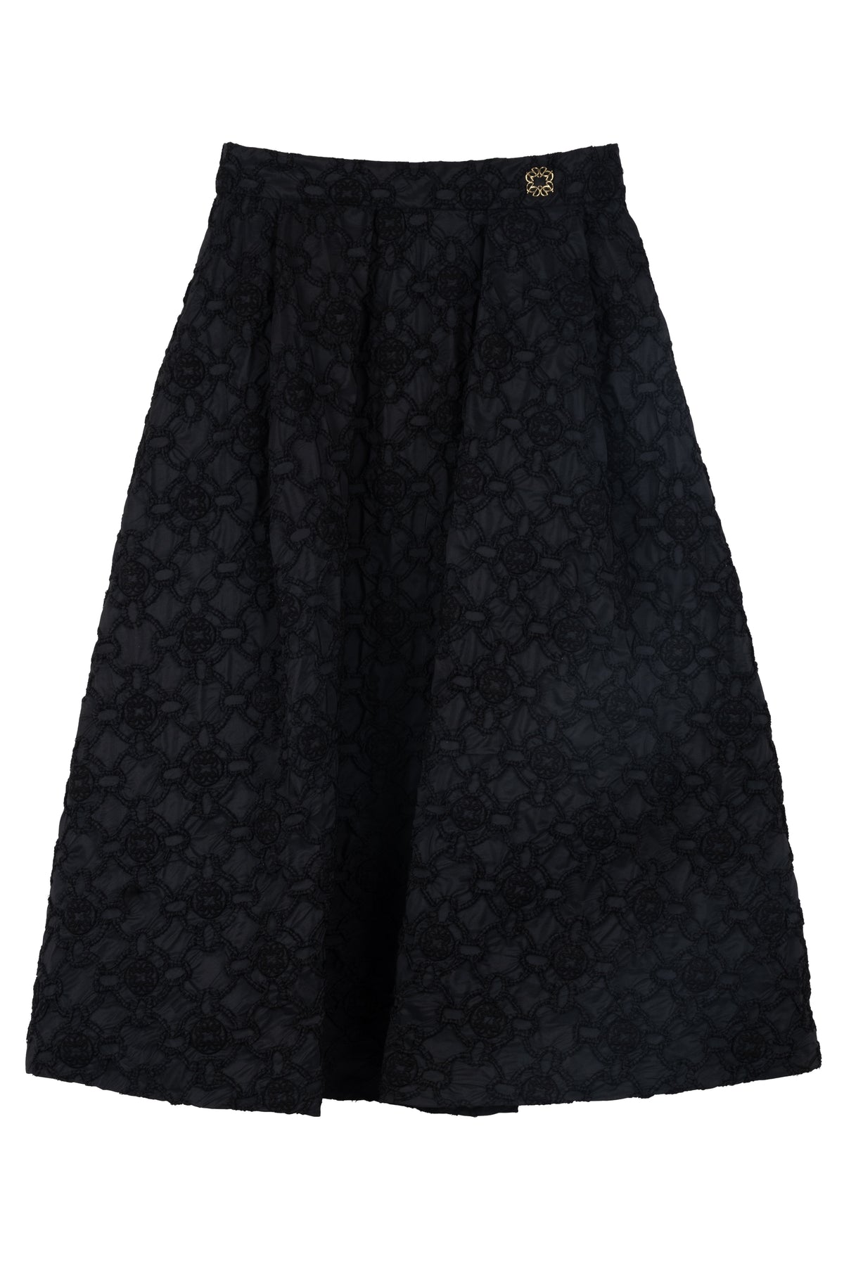 ELIE SAAB EMBROIDERED TAFFETA SKIRT