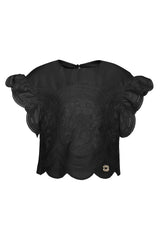 ELIE SAAB 2PC EMBROIDERED TOP WITH EMBROIDERED SKIRT