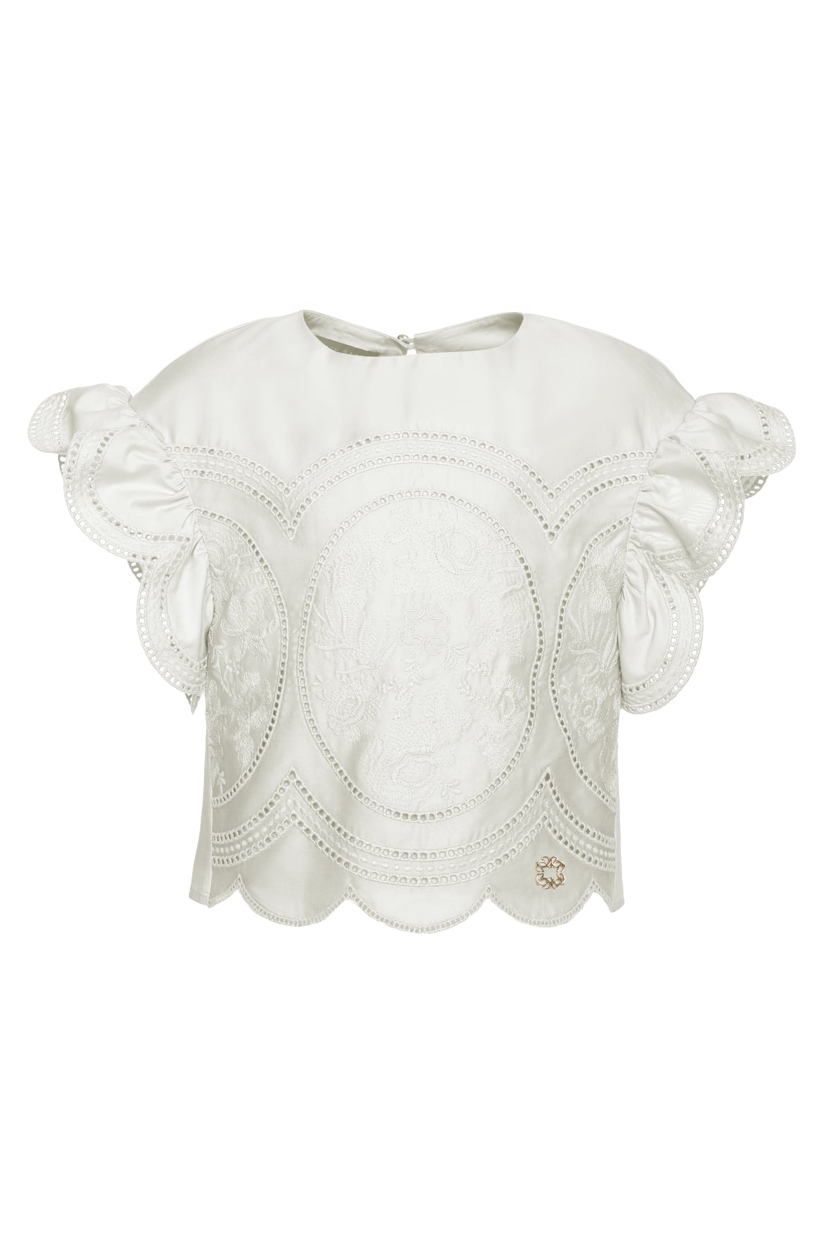 ELIE SAAB 2PC EMBROIDERED TOP WITH EMBROIDERED SKIRT