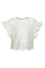 ELIE SAAB 2PC EMBROIDERED TOP WITH EMBROIDERED SKIRT