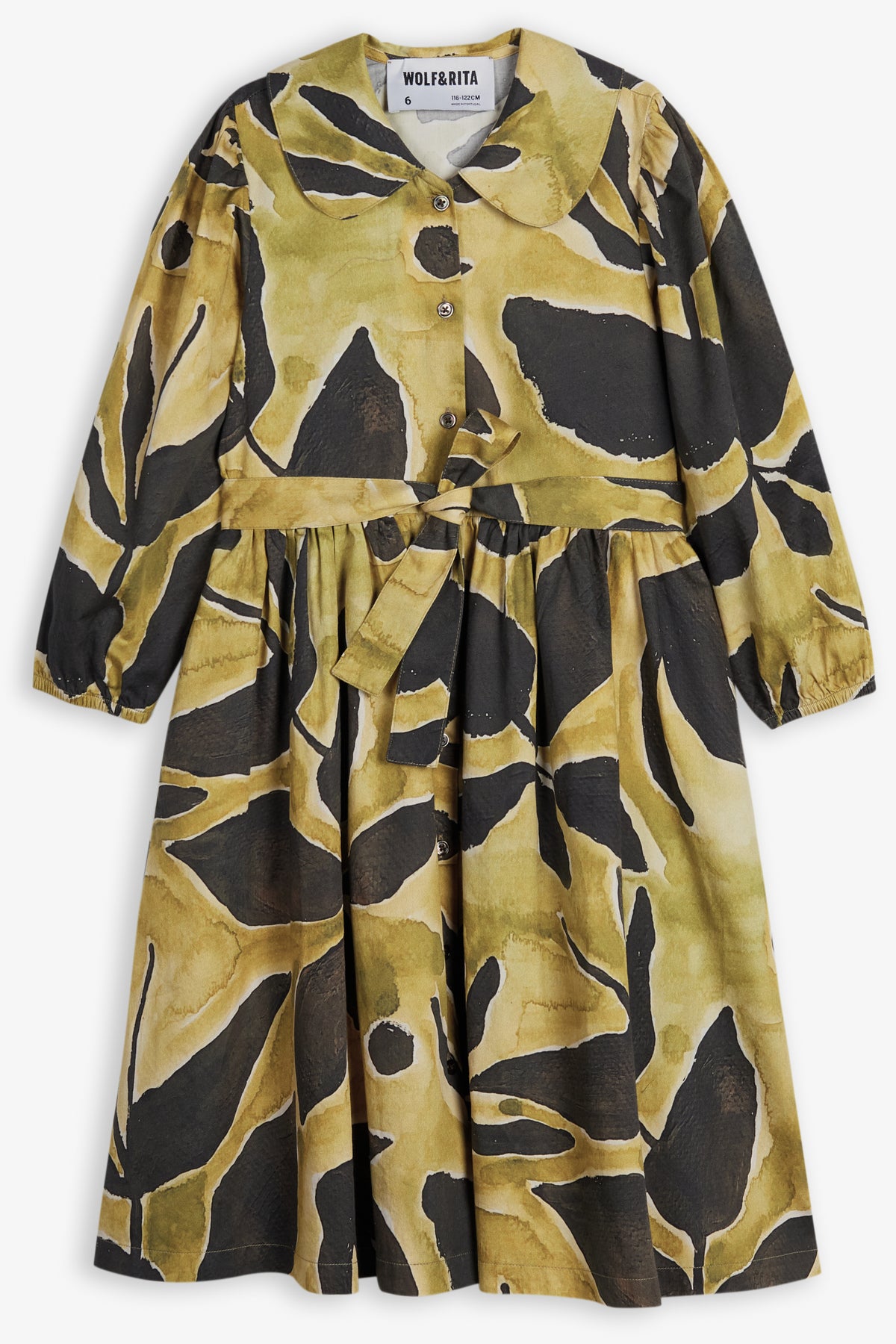 WOLF & RITA BUTTON DOWN COLLARED BELTED DRESS