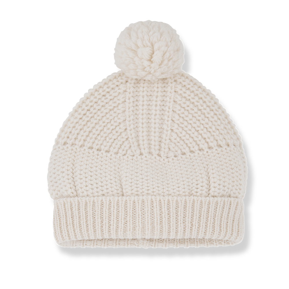 1+IN THE FAMILY 2PC KNIT BEANIE WITH HOODED KNIT SWEATER JACKET