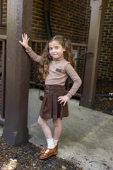 ELLE RAE 2PC TURTLENECK WITH CORDUROY BUCKLE SKIRT