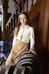ELLE RAE 2PC SWEATER BLOUSE WITH WOOL SKIRT SET