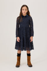 ERMANNO SCERVINO VELVET COLLAR LACE DRESS