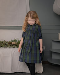 COSMOSOPHIE PAOLA PLAID RUFFLE COLLAR DRESS