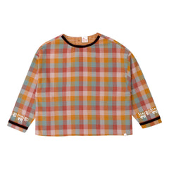 THE LITTLE POETS 2PC ELISE EMBROIDERED CHECKED SHIRT WITH AMALIA SKIRT