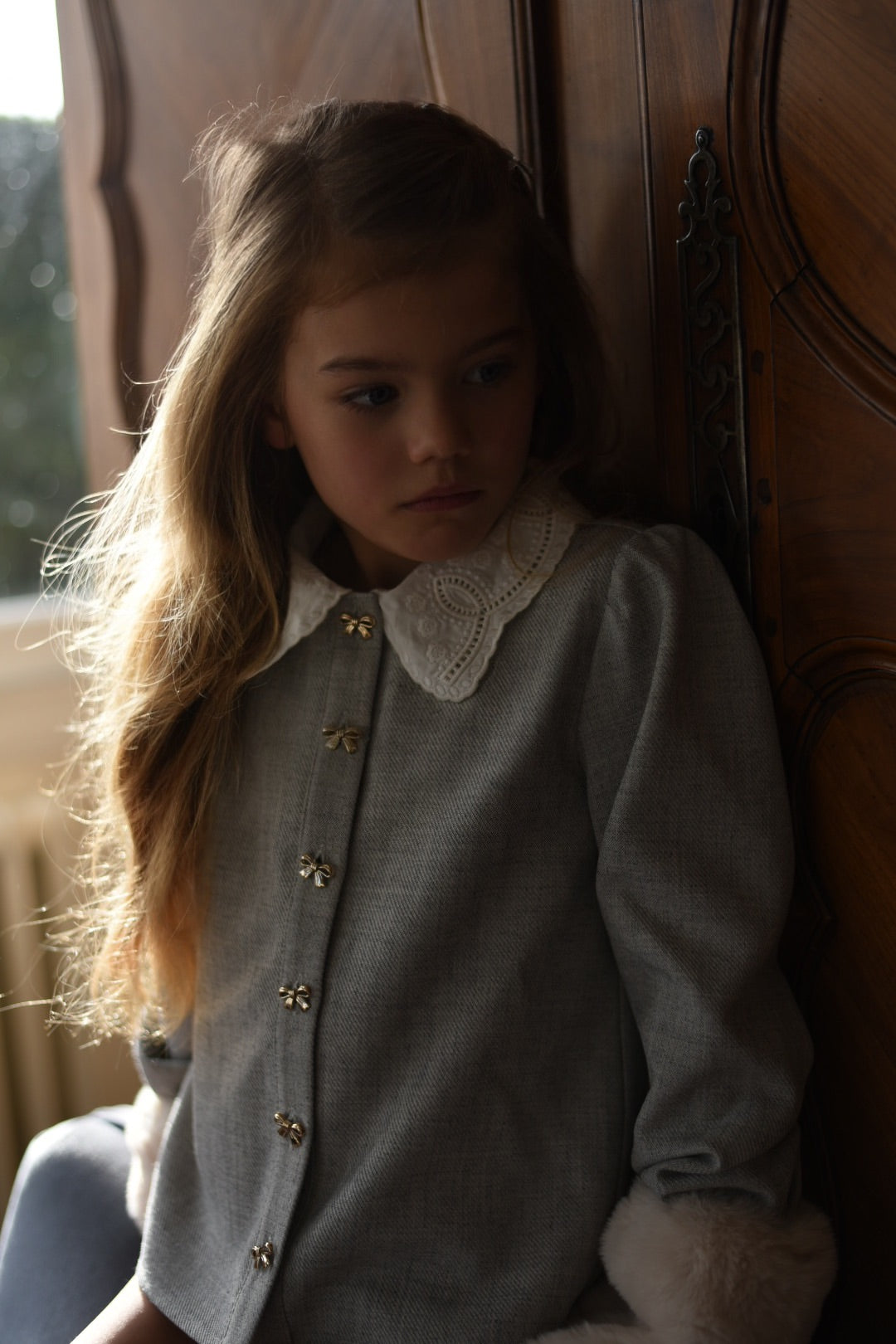 LRDM PETITS ELLE EMBROIDERED COLLAR BLOUSE