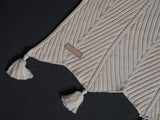 INIMINI  EMBROIDERED FINGED KNIT BLANKET