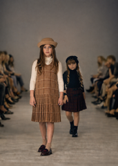 MODE AVANT PARIS WOOL PLEAT PLAID JUMPER