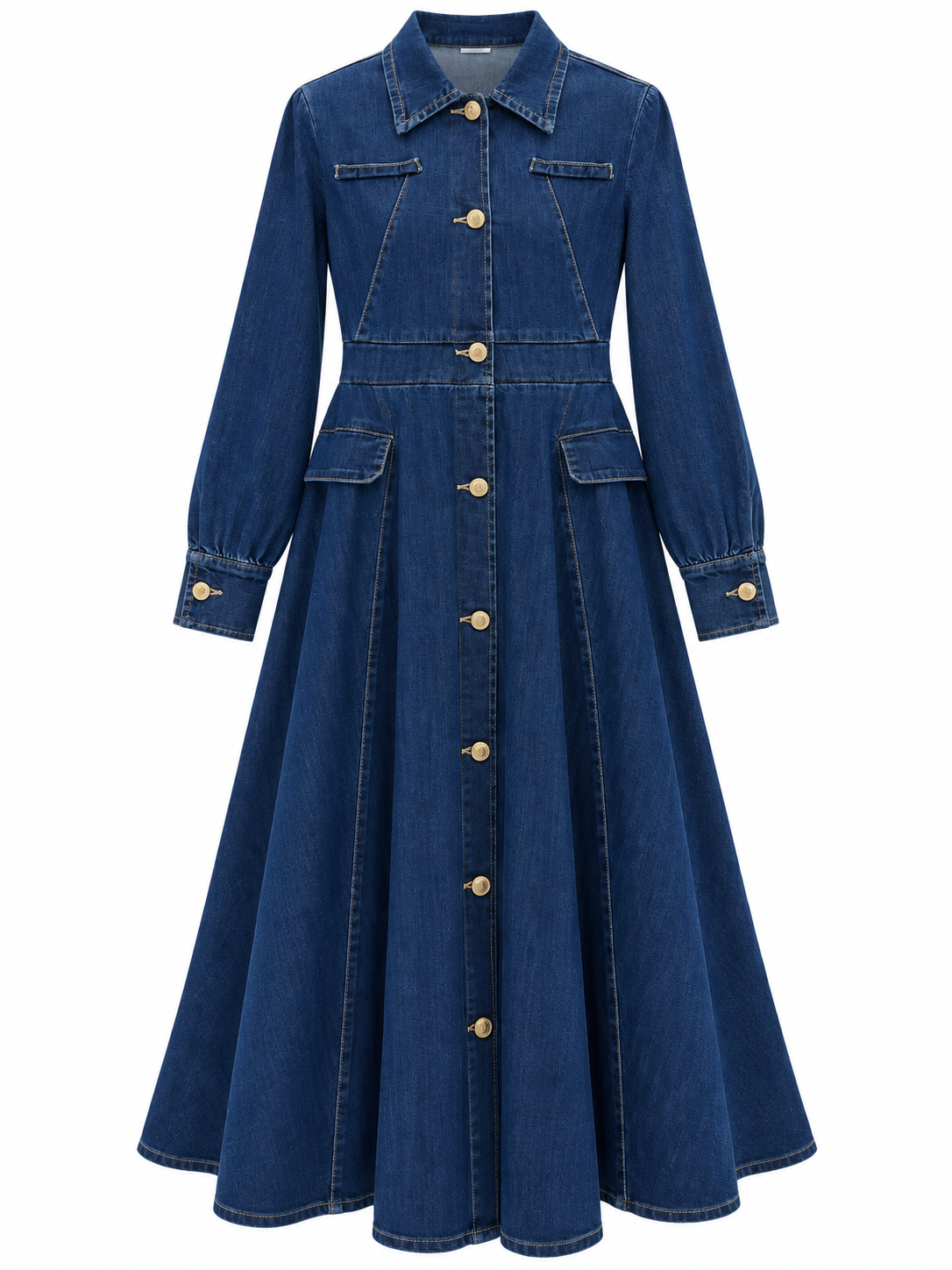FUN FUN BUTTON DOWN DENIM DRESS