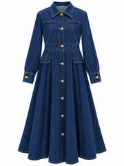 FUN FUN BUTTON DOWN DENIM DRESS