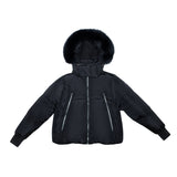 ELLABEE BLACK RACCOON FUR ZIP PUFFER