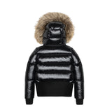 ELLABEE NATURAL RACCOON FUR ACCENT ZIPPER BOMBER