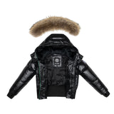 ELLABEE NATURAL RACCOON FUR ACCENT ZIPPER BOMBER