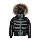 ELLABEE NATURAL RACCOON FUR ACCENT ZIPPER BOMBER