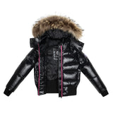 ELLABEE NATURAL RACCOON FUR ACCENT ZIPPER BOMBER