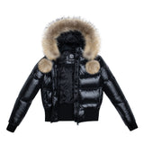 ELLABEE TEENS NATURAL RACCOON FUR TRIM & POM POMS DOWN BOMBER