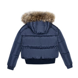 ELLABEE NATURAL RACCOON FUR PLUSH DOWN BOMBER