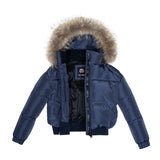 ELLABEE NATURAL RACCOON FUR PLUSH DOWN BOMBER