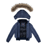 ELLABEE NATURAL RACCOON FUR PLUSH DOWN BOMBER